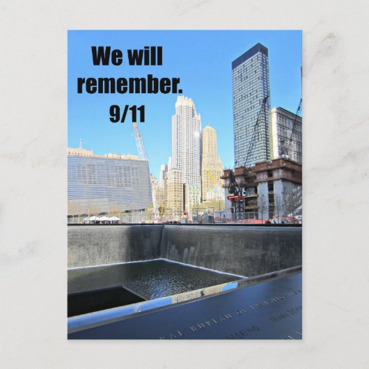 We zullen onthouden...9/11 briefkaart (Voorkant)