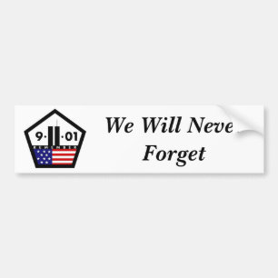 We zullen Symbool 9-11 nooit vergeten Bumpersticker