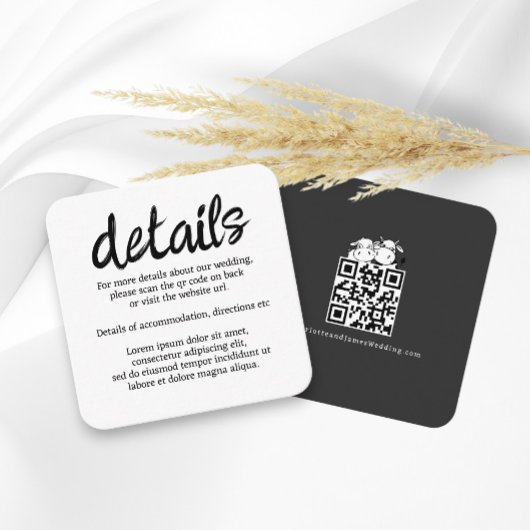 We zullen zeggen ik moo Koe bruiloft QR code Informatiekaartje