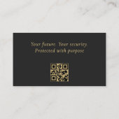 Wealth Manager Minimalist Black Gold QR-code Visitekaartje (Achterkant)