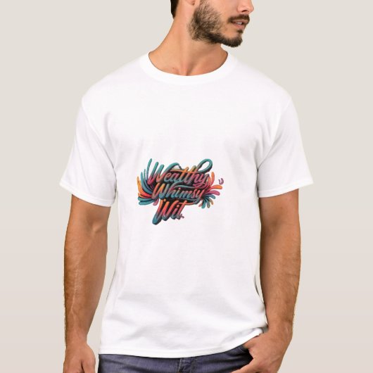 Wealthy Whimsy Wit Mannen basic T-shirt (Voorkant)