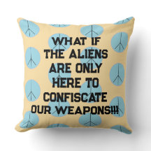 Weapon Alien Abduction Throw Pillow