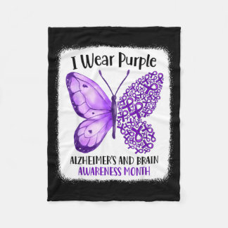 Wear purple alzheimer's and brain awareness month fleece deken