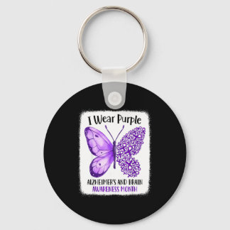Wear purple alzheimer's and brain awareness month sleutelhanger