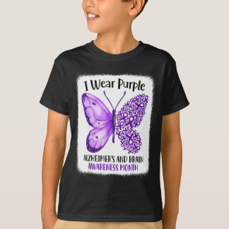 Wear purple alzheimer's and brain awareness month t-shirt