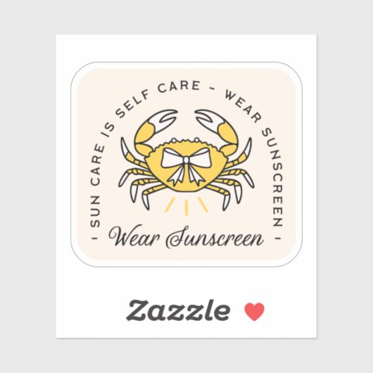 Wear sunscreen apply spf reminder beach aesthetic sticker (Vel)