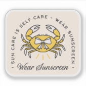 Wear sunscreen apply spf reminder beach aesthetic sticker (Voorkant)