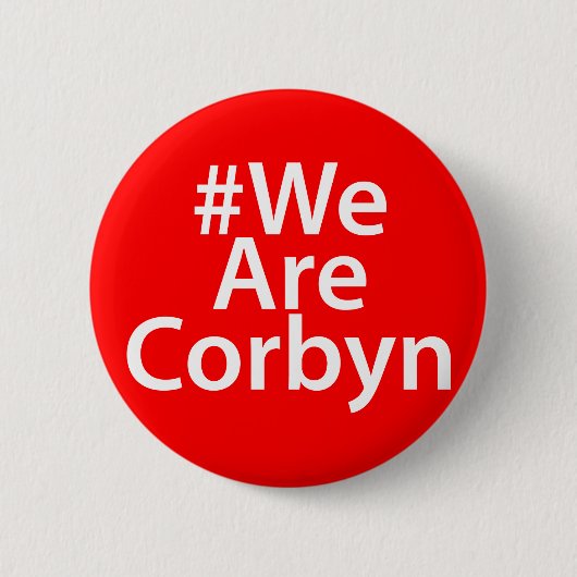 #WeAreCorbyn Labour Jeremy Corbyn Badge Pin Button (Voorkant)