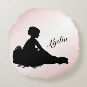 Weary Ballerina Personalized w Name Pink Rond Kussen
