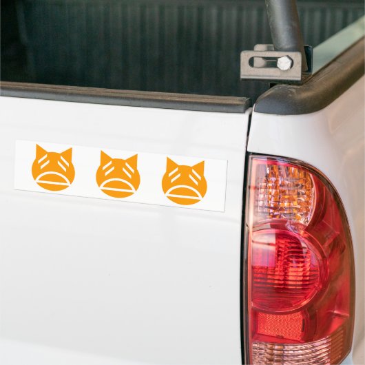 Weary Emoji Cat Bumpersticker (Op Truck)