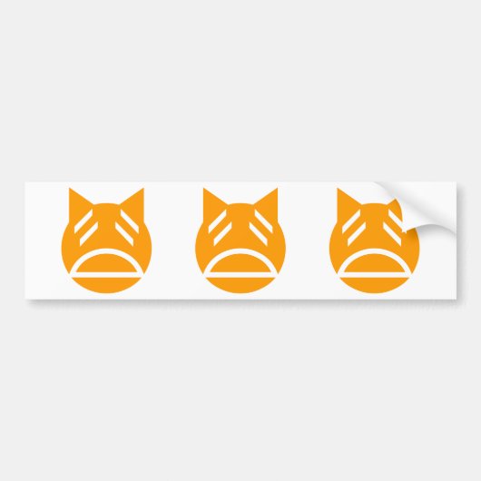 Weary Emoji Cat Bumpersticker (Voorkant)