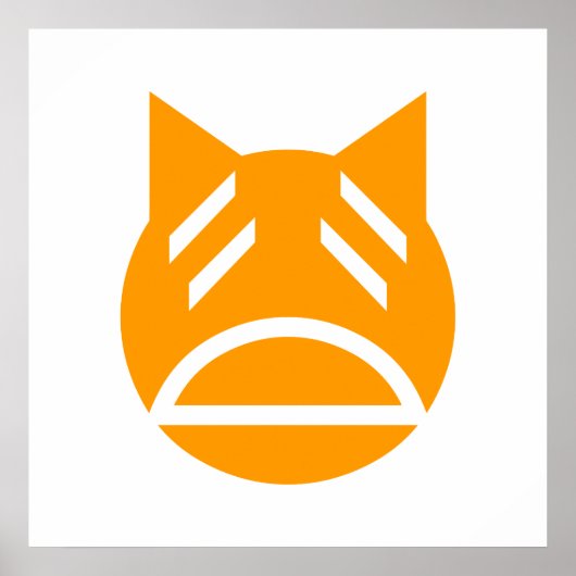 Weary Emoji Cat Poster (Voorkant)
