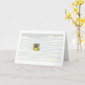 Weasel d'hiver - Carte de Noël (Fleur jaune)