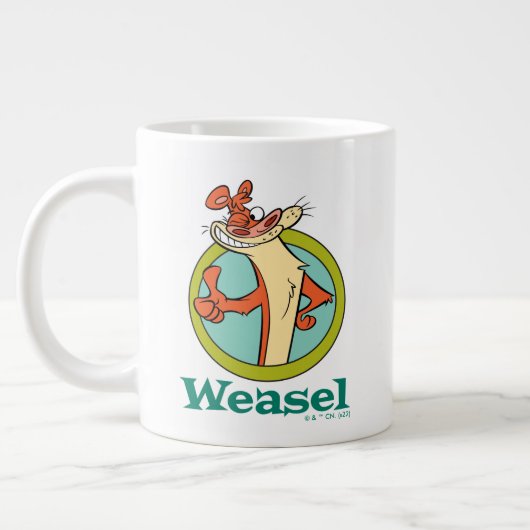 Weasel duikt op teken grafisch extra grote beker (Links)