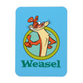 Weasel duikt op teken grafisch magneet (Verticaal)