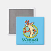 Weasel duikt op teken grafisch magneet (Voorkant / Achterkant)