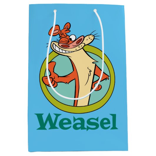 Weasel duikt op teken grafisch medium cadeauzakje (Voorkant)