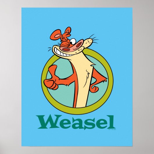 Weasel duikt op teken grafisch poster (Voorkant)