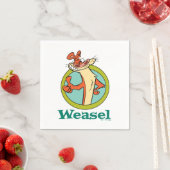 Weasel duikt op teken grafisch servet (Insitu)
