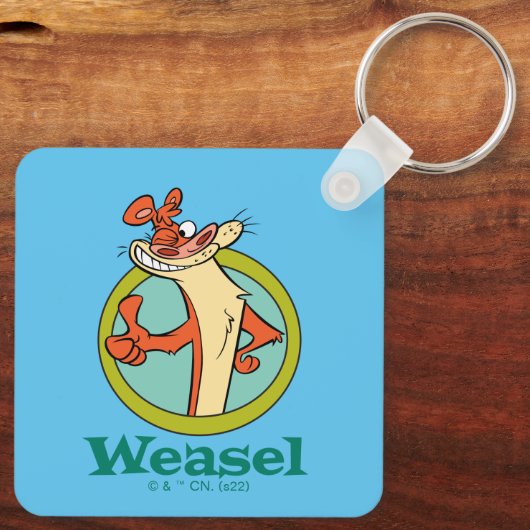 Weasel duikt op teken grafisch sleutelhanger (Achterkant)