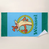 Weasel duikt op teken grafisch strandlaken (Voorkant)