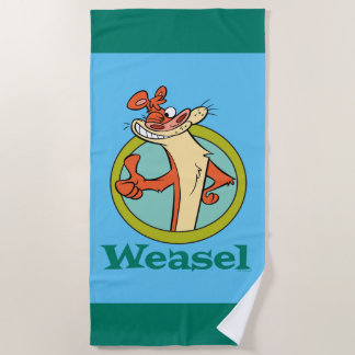 Weasel duikt op teken grafisch strandlaken