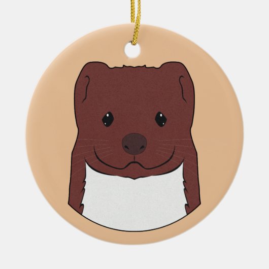 Weasel Face Keramisch Ornament (Voorkant)
