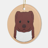 Weasel Face Keramisch Ornament (Links)