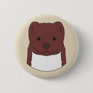 Weasel Face Ronde Button 5,7 Cm