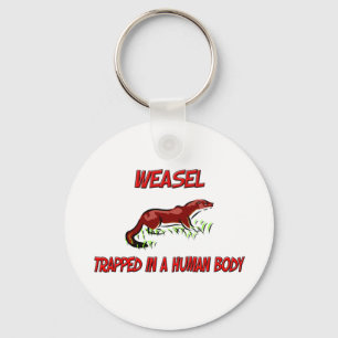 Weasel gevangen in een menselijk lichaam sleutelhanger