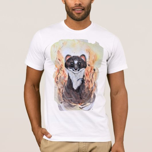 Weasel Magic Humor Totem Harmony Waterverf Mysti T-shirt (Voorkant)