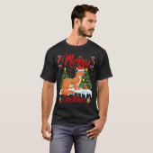 Weasel Merry Christmas Tree Lighting Weasel Xmas T-shirt (Voorkant volledig)