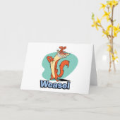 Weasel Proud Character Graphic Kaart (Gele Bloem)