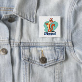 Weasel Proud Character Graphic Vierkante Button 5,1 Cm (In situ)
