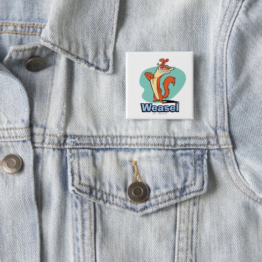 Weasel Proud Character Graphic Vierkante Button 5,1 Cm (In situ)