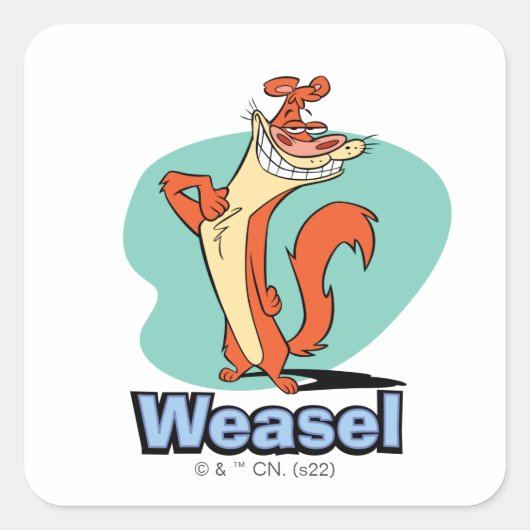 Weasel Proud Character Graphic Vierkante Sticker (Voorkant)