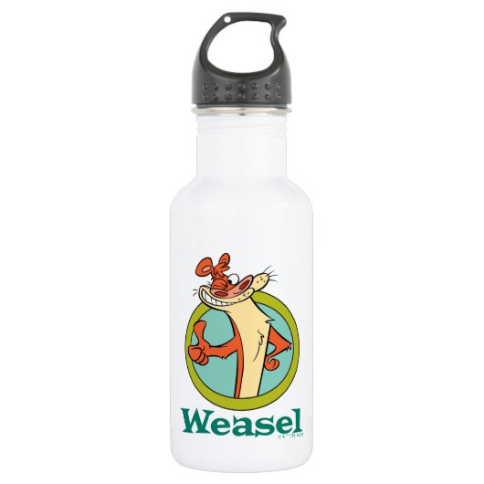 Weasel Thumbs Up Character Graphic Waterfles (Voorkant)