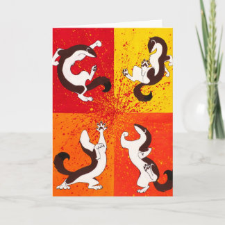 "Weasel War Dance" Greeting Card Kaart