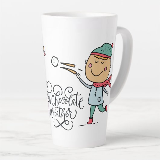 Weather met warme chocolade latte mok (Rechterhoek)