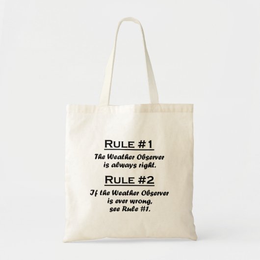 Weather Observer regel Tote Bag (Voorkant)