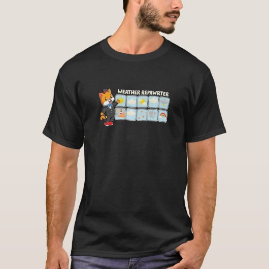 Weather Repawter Cat Weather Reporter Weather Fore T-shirt (Voorkant)