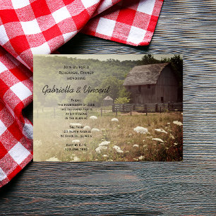Weathered Barn Country Wedding Rehearsal Dinner Kaart