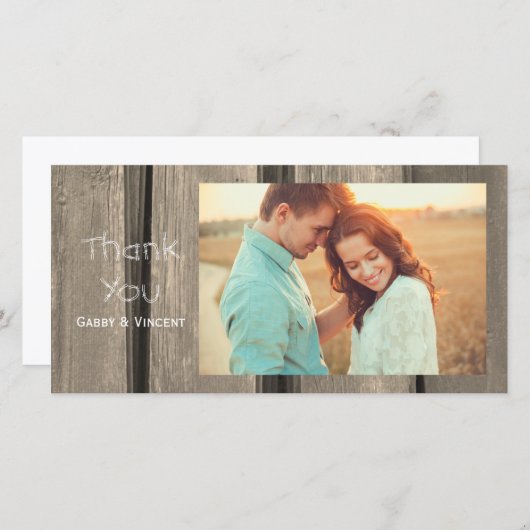 Weathered Barn Wood Hartelijk dank Bedankkaart (Voorkant / Achterkant)