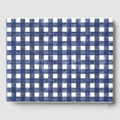 Weathered Blue Gingham Lobster Coastal Wedding Gastenboek (Achterkant)