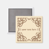 Weathered Brown Celtic Knot Tribal Border Design Magneet (Voorkant / Achterkant)