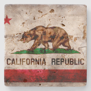 Weathered  California State Flag Stenen Onderzetter