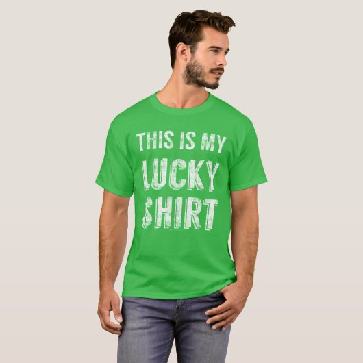 Weathered Graphic St Patricks Day Lucky T-shirt (Voorkant volledig)