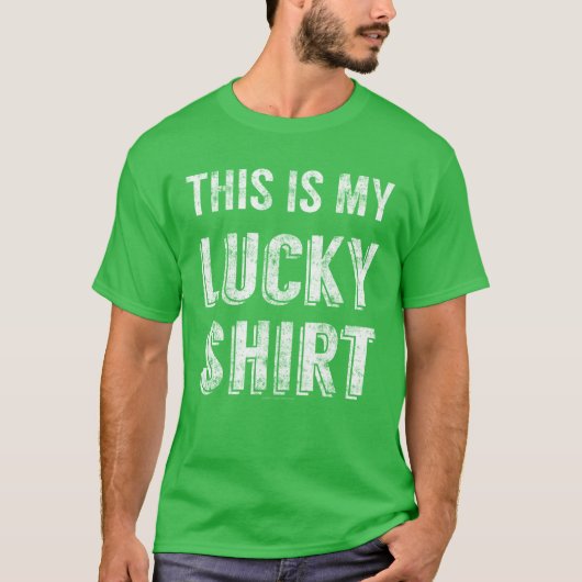 Weathered Graphic St Patricks Day Lucky T-shirt (Voorkant)
