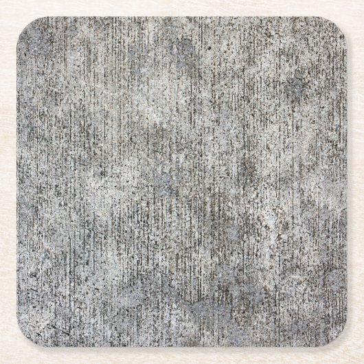 Weathered Gray Cement Sidewalk Vierkante Kartonnen Onderzetter (Voorkant)