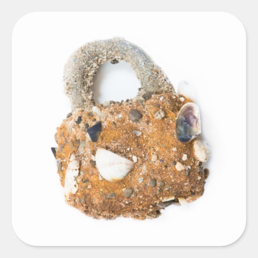 Weathered hanglock vierkante sticker (Voorkant)